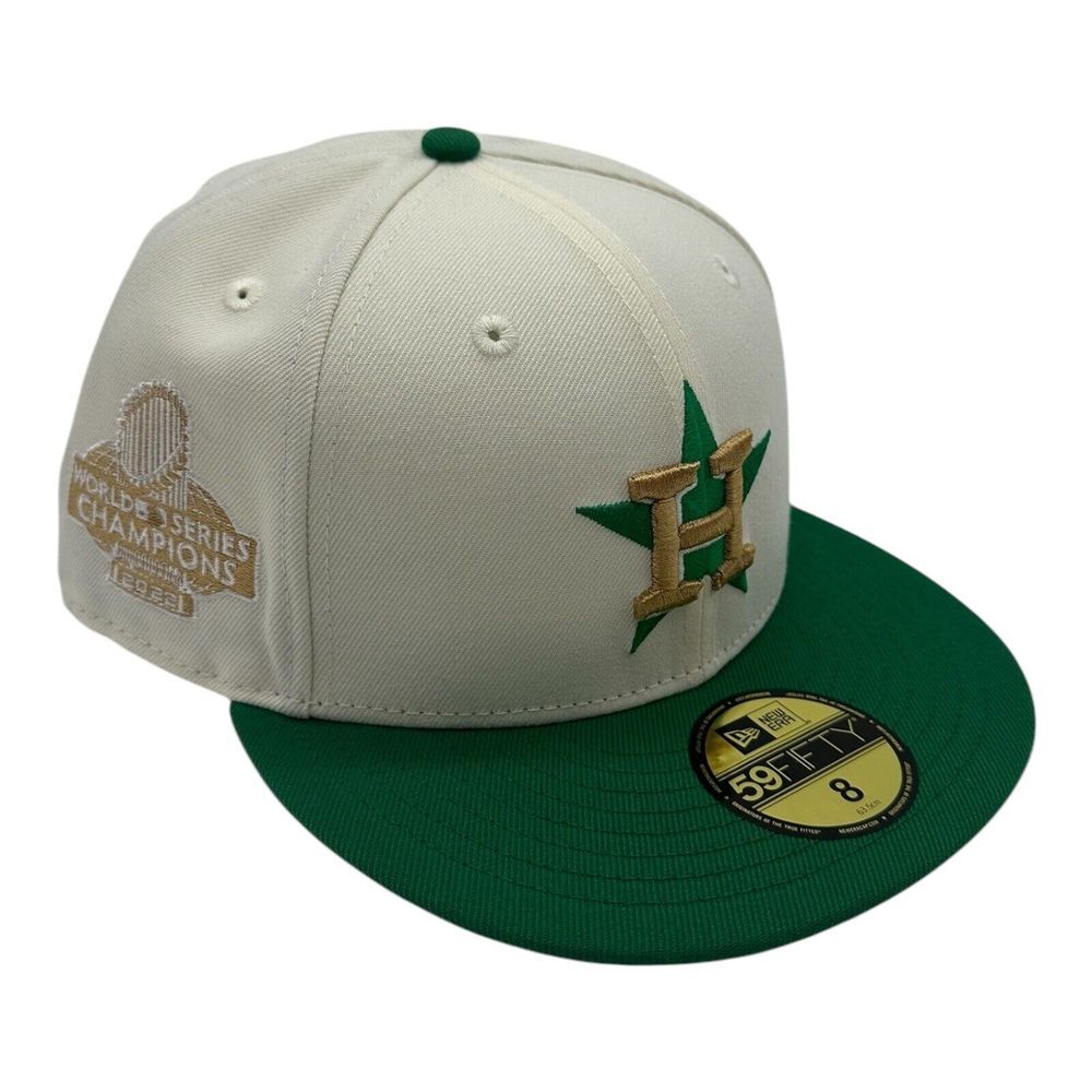 New Era 59Fifty Houston Astros‎ Hat Cap Sz 8 Kelly Green 2022 World Series Patch